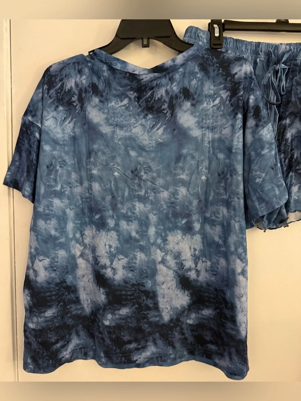 Tie-Dye Blue Lounge Set - Top & Shorts